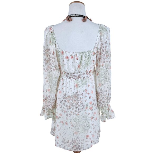 Francesca’s Floral Empire Waist Babydoll Dress • Cottagecore Coquette Dollette M - Picture 7 of 16